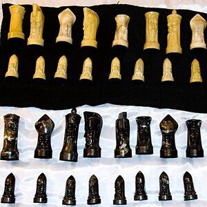 Vintage Peter Ganine Marbled Gothic Chess Set - Complete!!